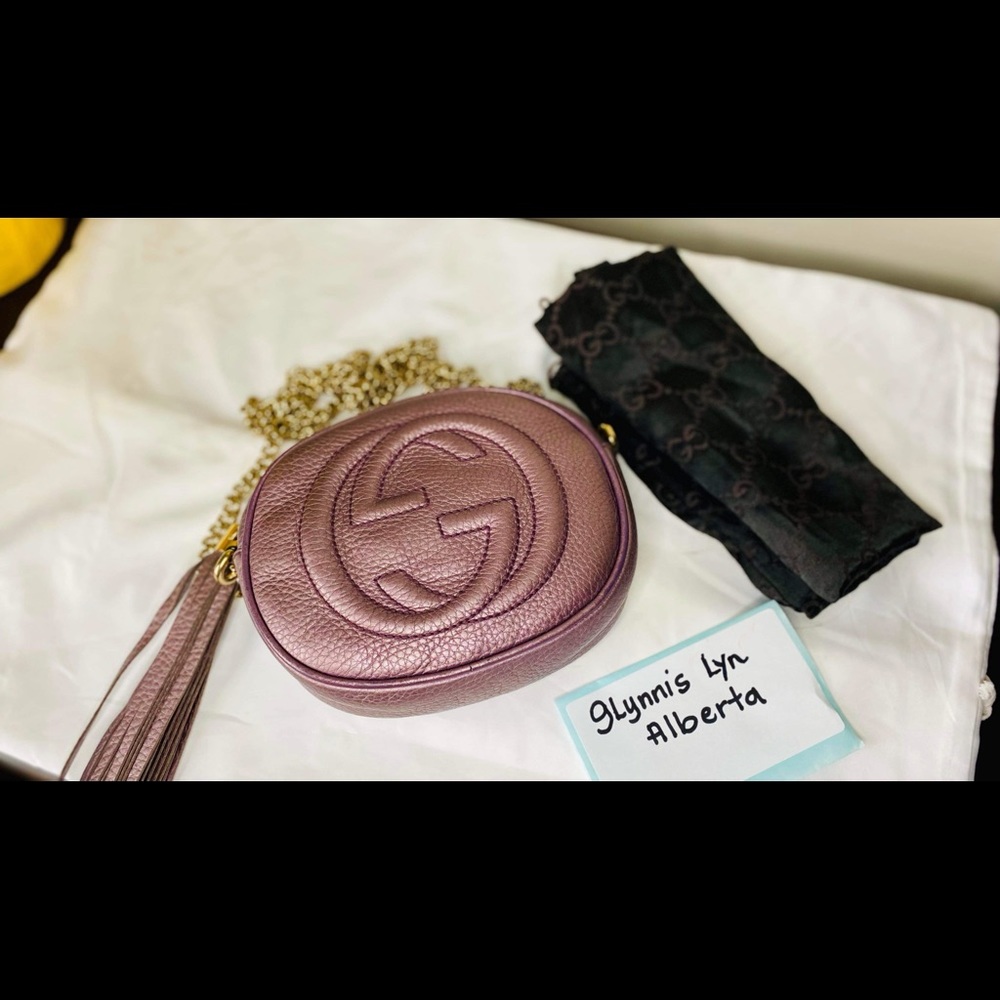 ❌SOLD❌Gucci Metallic Purple mini soho bag